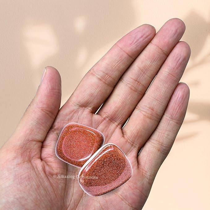 Amazing Gemstone Red Goldstone Crystals and Healing Stones Tumbled - 1000+ Carats Red Goldstone Stone, Natural Healing Stones for Energy Balance, Stress Relief - Premium Polished Gems Rocks