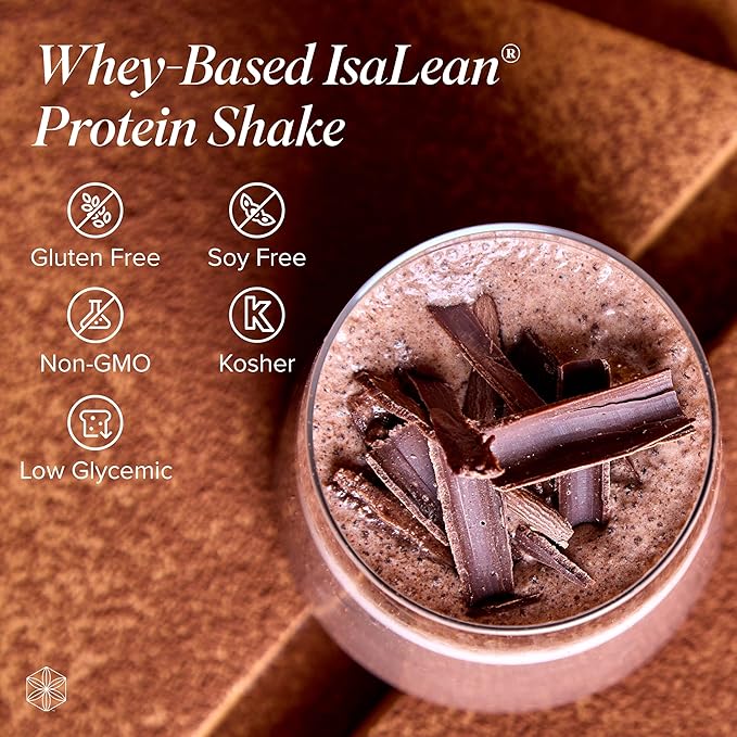 IsaLean Protein Shake Complete Superfood Meal Replacement Shake for Maintaining Healthy Weight and Lean Muscle Growth with 24 Vitamins and Minerals-29.6 oz - 14 Meal Canister Creamy Dutch Chocolate