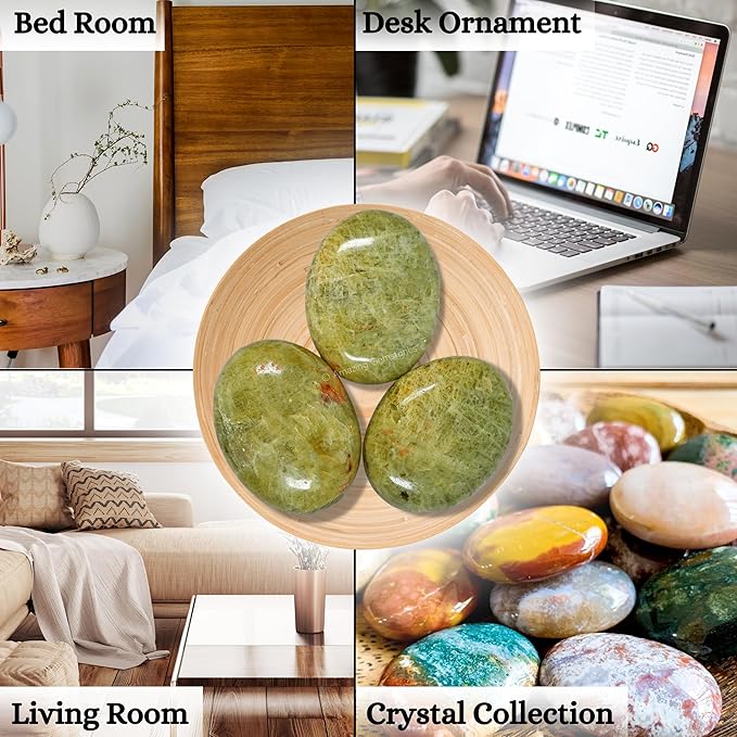 Amazing Gemstone Yellow Aquamarine Crystals and Healing Stones - Large Palm Stone Crystals Piedra - Crystal for Good Luck, Positive Energy, Meditation - Unique Stocking Stuffers, Gifts for Women, Men