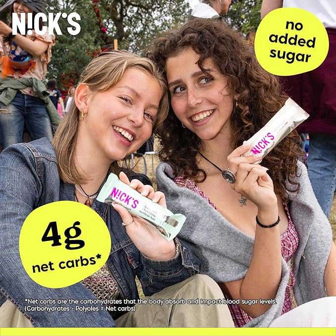 Nick’s Mint Chocolate Protein Bars – 12-Count Box | High Protein, Low Calories, Low Carbs, Keto Friendly, No Added Sugar