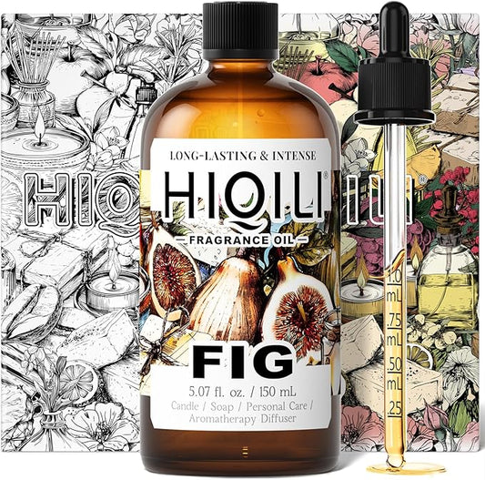 HIQILI Fig Fragrance Oil for Hotel Scent Diffuser, Candle & Soap Making Kit, Add to Skin Care, Bath & Body Products - 5.07 Fl Oz
