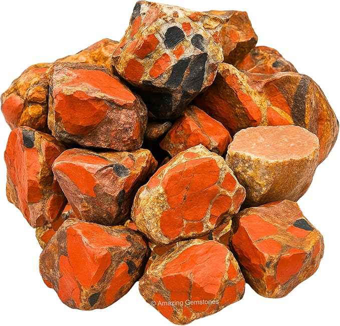 Amazing Gemstone 2 Pieces Spotted Jasper Raw Crystals and Healing Stones, Natural Rocks for Tumbling and DIY Raw Stones and Crystals