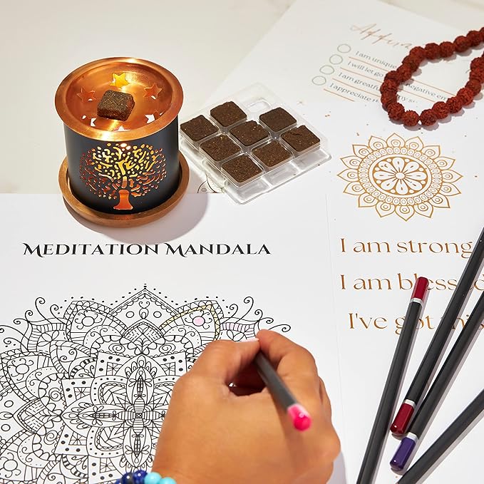 Chakra Incense Brick Variety Box with Tree of Life Burner