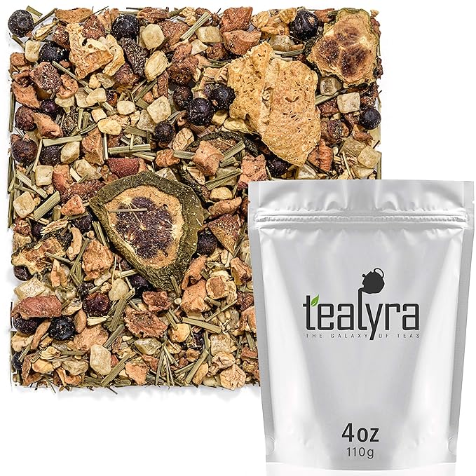 Tealyra - Cucumber Lemon Refresher Herbal Tea - Detox - Relaxing - Loose Tea - Ginger - Lemongrass - Bee Pollen - All Natural - 112g (4-ounce)