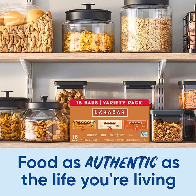 Larabar Variety Pack, Gluten Free Vegan Fruit & Nut Bars, 18 Bars, 1 lb 14 oz