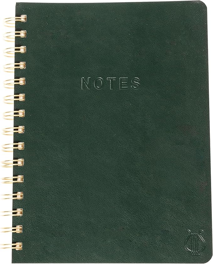 Graphique Apollo Vegan Leather Journal, Spiral Notebook for Writing, 192 Lined Pages, 6” x 8”