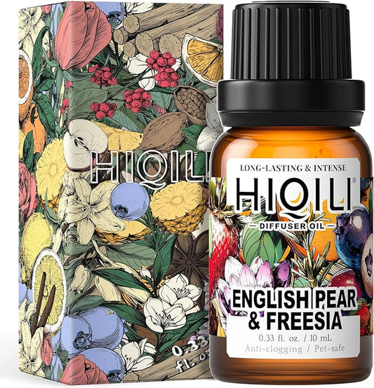 HIQILI English Pear &Freesia Diffuser Oil, Long-Lasting Refill for Humidifiers & Reed Diffusers, Hotel-Grade Scent, Suitable for Home Use - 0.34 Fl Oz