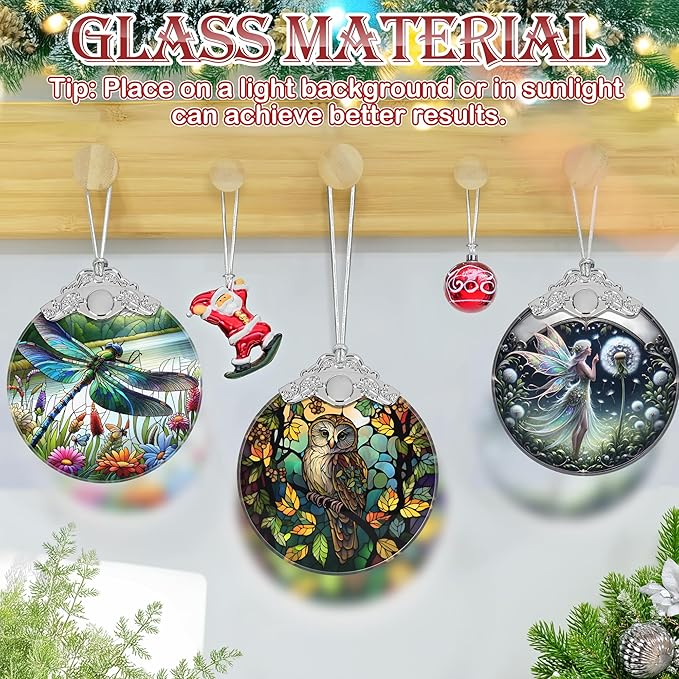 Christmas Ornament, 2025 Ornaments for Christmas Tree, Stained Glass Hanging Ornament, Holiday Ornaments, Unique Gift Idea - Owl on The Branch