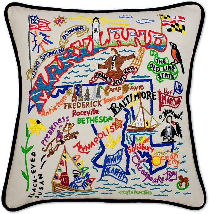 Catstudio Maryland Embroidered Decorative Throw Pillow