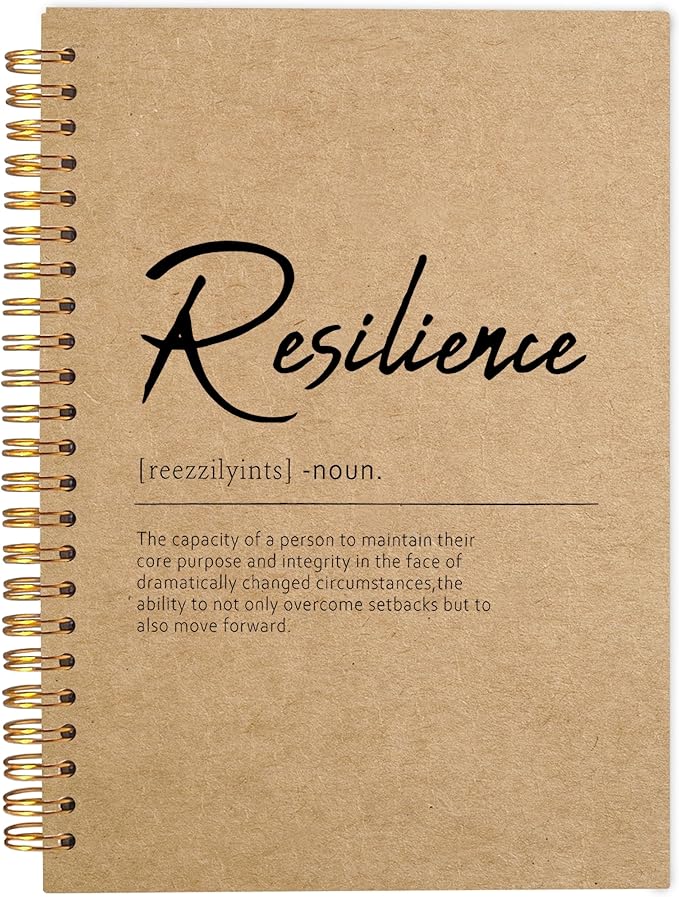 Inspirational Spiral Notebook,Inspirational Journal,Inspirational Journal for Women Men Writing,Resilience Spiral Notebook 8.3×5.5 Inch Kraft Paper