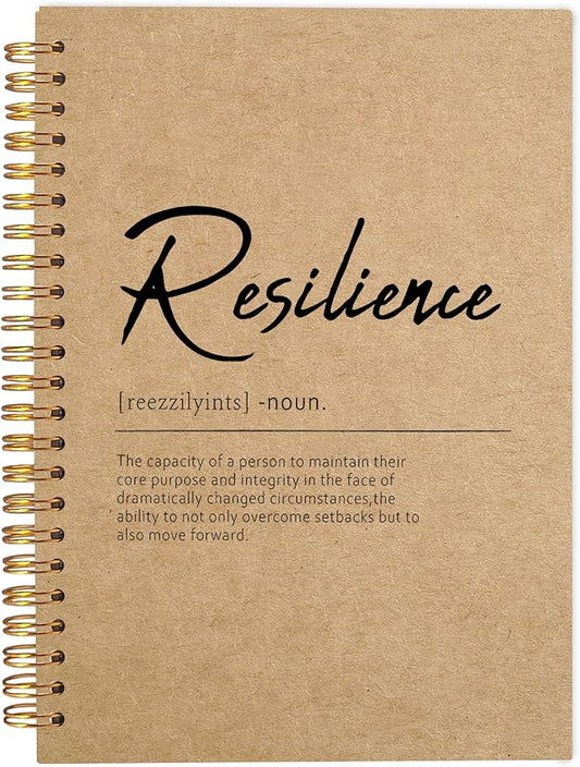 Inspirational Spiral Notebook,Inspirational Journal,Inspirational Journal for Women Men Writing,Resilience Spiral Notebook 8.3×5.5 Inch Kraft Paper