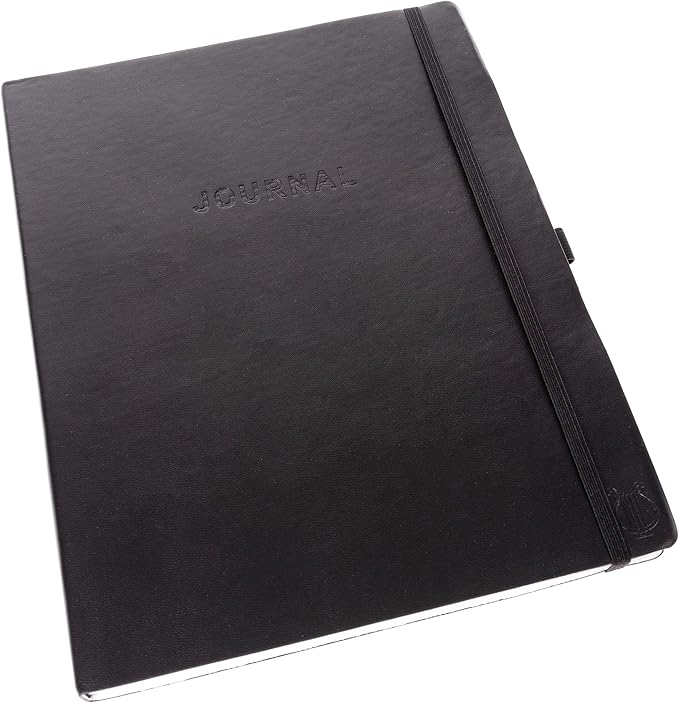 Graphique Apollo Vegan Leather Journal | Hardcover Notebook | 192 Lined Pages | Inner Pocket, Pen Loop, Elastic Closure | Work, Diary, Notes | 8” x 10”