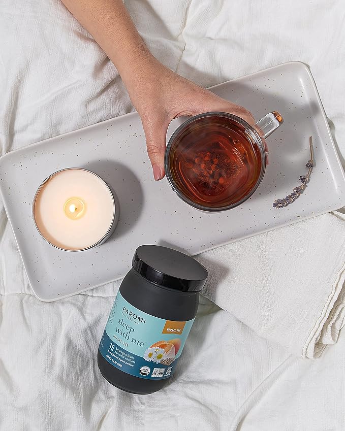 Paromi Sleep with Me Organic Herbal Tea, Signature Jar, 15 Count (Pack of 6)