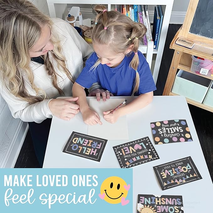 Hadley Designs Thinking of You Cards with Envelopes - 24 Hello Greeting Cards Thinking of You Card for Men & Women Bulk, Blank Encouragement Card for Kids, Just Because Cheerful Encouraging Notecards