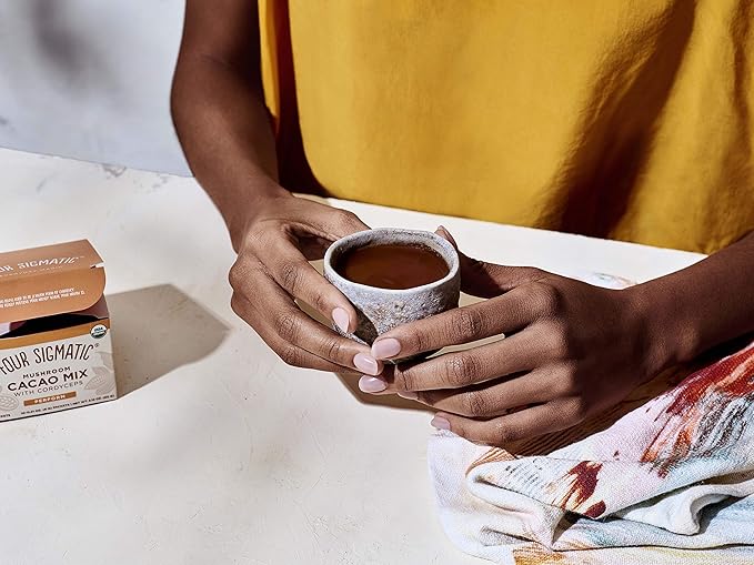 Four Sigmatic Boost Mushroom Cacao | Organic Instant Cacao with Cordyceps & Ginger | Supports Stamina & Energy | Drink it or Bake with it | 10 Packets