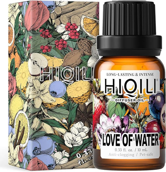 HIQILI Love of Water Diffuser Oil for Aromatherapy, Inspired by Kenz. o's L'Eau, Water or Waterless Difffuser, Wool Dryer Balls - 0.34 Fl Oz