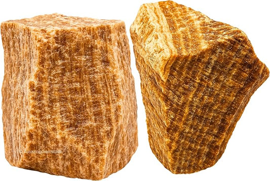 Amazing Gemstone Aragonite Raw Crystals and Healing Stones, Natural Rocks for Tumbling - DIY Raw Stones and Crystals, 2 Pieces