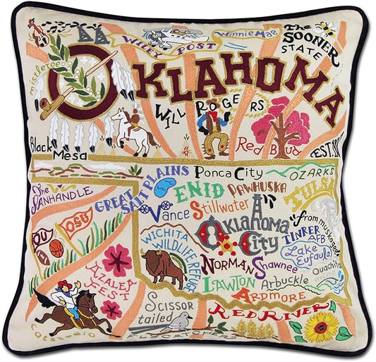 Catstudio Oklahoma Embroidered Decorative Throw Pillow