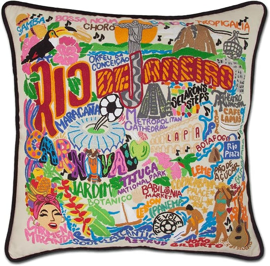 Catstudio Rio De Janeiro Embroidered Decorative Throw Pillow