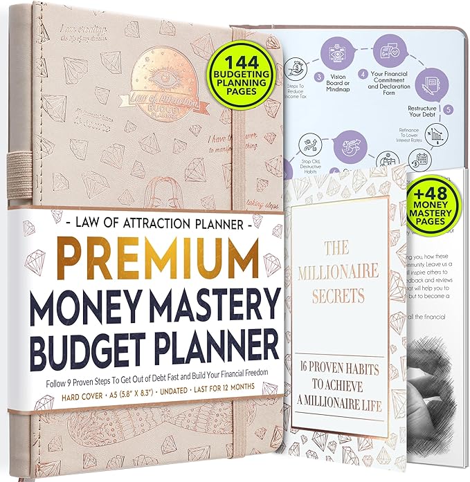 Budget Planner and Monthly Bill Organizer - Finance Planner, 12-Month Journey to Financial Freedom | Bill Payment Tracker Monthly Organizer, Money Saving & Expense Tracker | Undated Budgeting Journal