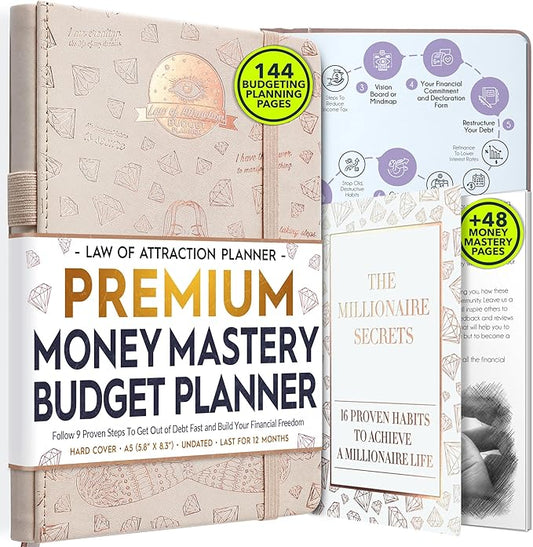 Budget Planner and Monthly Bill Organizer - Finance Planner, 12-Month Journey to Financial Freedom | Bill Payment Tracker Monthly Organizer, Money Saving & Expense Tracker | Undated Budgeting Journal