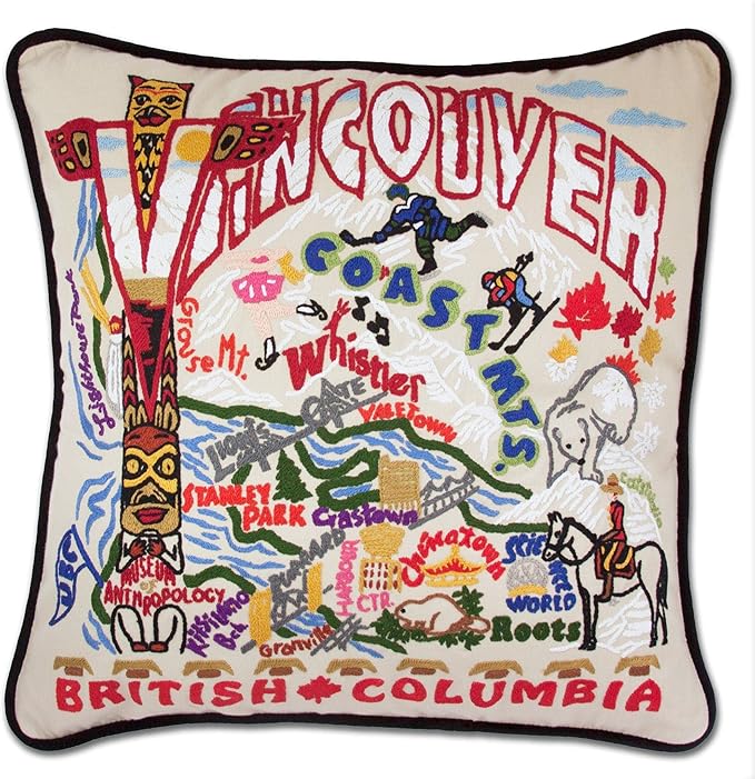 Catstudio Vancouver Embroidered Decorative Throw Pillow