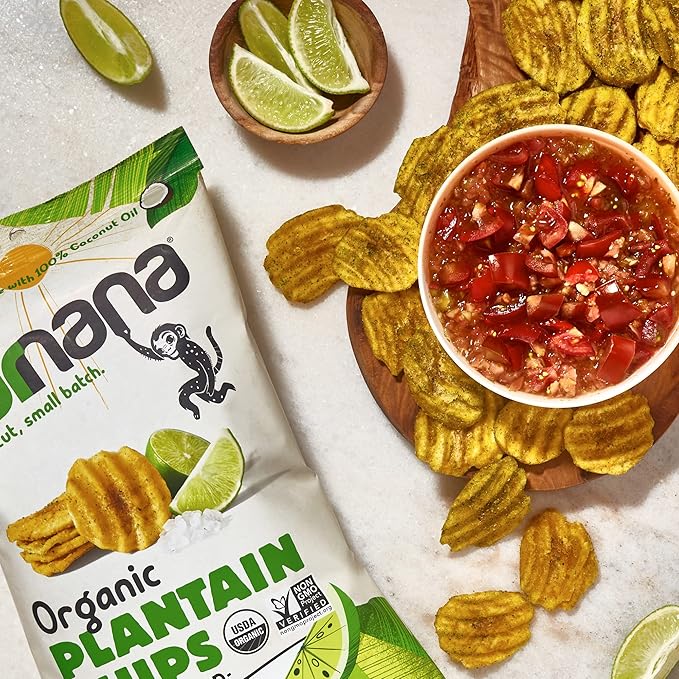 Barnana Organic Plantain Chips - Acapulco Lime - 5 Ounce, 3 Pack Plantains - Barnana Salty, Crunchy, Thick Sliced Snack - Best Chip For Your Everyday Life - Cooked in Premium Coconut Oil