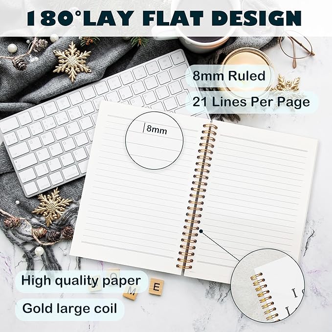 BearCake Positive Affirmation Gifts, I am Kind Smart Brave Affirmations Notebook, Inspirational Notebooks, Affirmation Journal, Encouragement Gifts, Hardcover Spiral Notebook 5.5x8.3