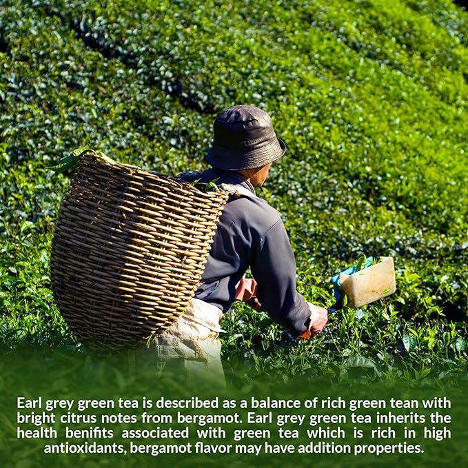 Earl Grey Green Tea, A classic blend with finest green tea,high ANTI-OXIDANTS – 4 Oz Bag