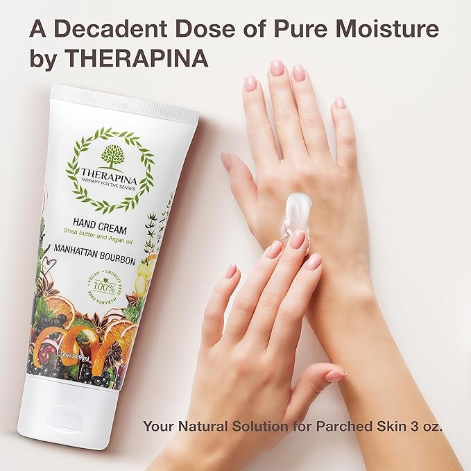 Aromatherapy Hand Cream for Dry Skin – Shea Butter Hand Cream for Women and Men with an Awakening, Long-Lasting Manhattan Bourbon Scent – Vegan Hand Cream Lotion for Dry Skin, 3 Oz.