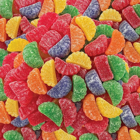 Fruit Slices - 2 Pound Bulk Pack (About 65 Count) - Jelly Candy - Assorted Flavors - Unwrapped Sugar-Dusted Sweets