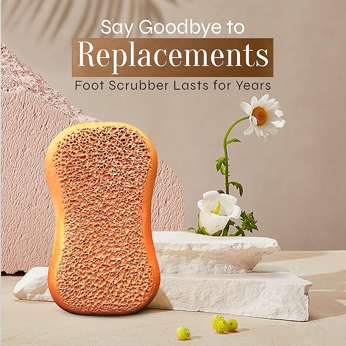 Facón Pumice Stone for Feet Callus Remover - Terra-Cotta Foot Scrubber with 2 Sides, 100% Pure Natural Foot Pumice Stone, Pedicure Pumice Stone Scrubber, Foot Exfoliator, Removes Calluses & Dead Skin