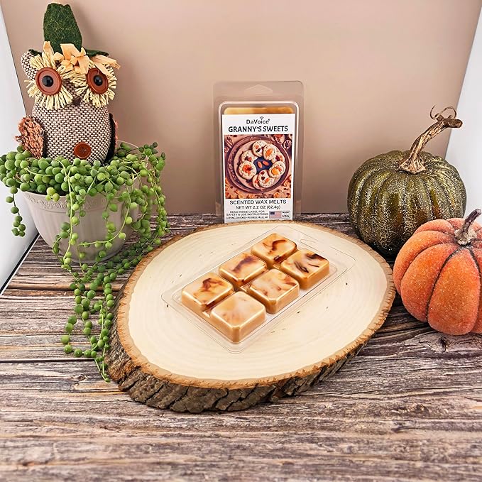 Granny's Sweets Thanksgiving Snickerdoodle Cookie Wax Melt - Strong Fall Scent, Food Wax Cubes (6 Pieces, 2.2 oz)