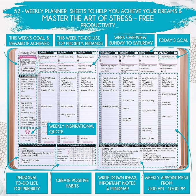 2025-2026 Planner Weekly and Monthly | 16-Month Life Planner to Increase Focus & Productivity | Reduce Overwhelm & Achieve Your Biggest Goals | Include Gift Box & Stickers | Sep 2025-Dec 2026