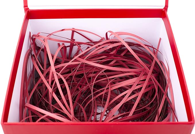 Hallmark Medium Gift Box with Lid and Shredded Paper Fill (Red 7 inch Box) for Birthdays, Graduations, Anniversaries, Christmas, Valentine's Day, All Occasion