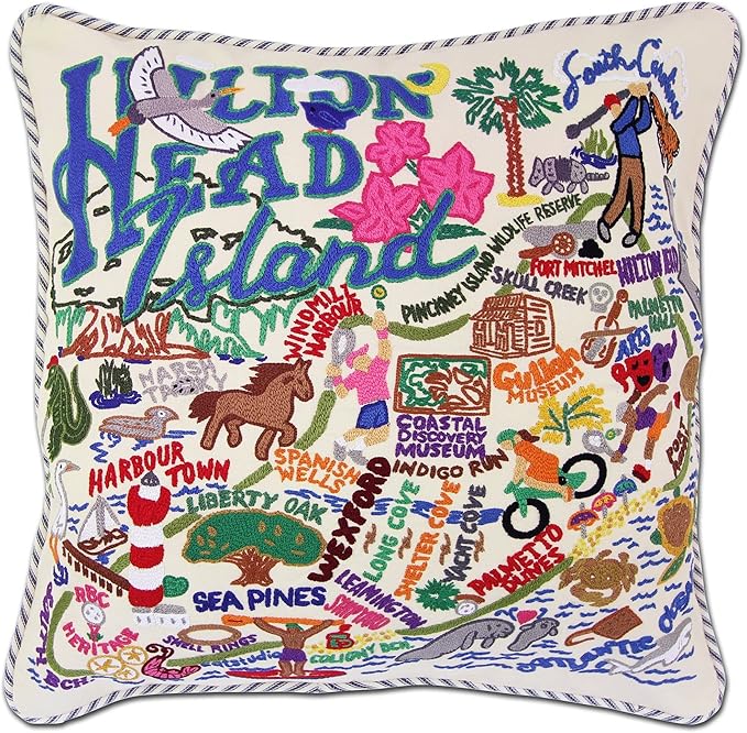 Catstudio Hilton Head Embroidered Decorative Throw Pillow