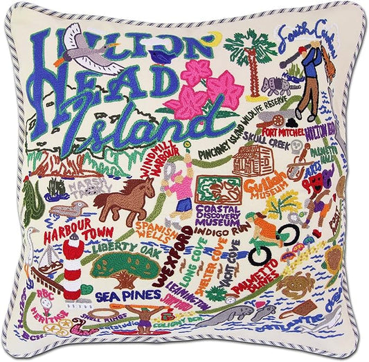 Catstudio Hilton Head Embroidered Decorative Throw Pillow