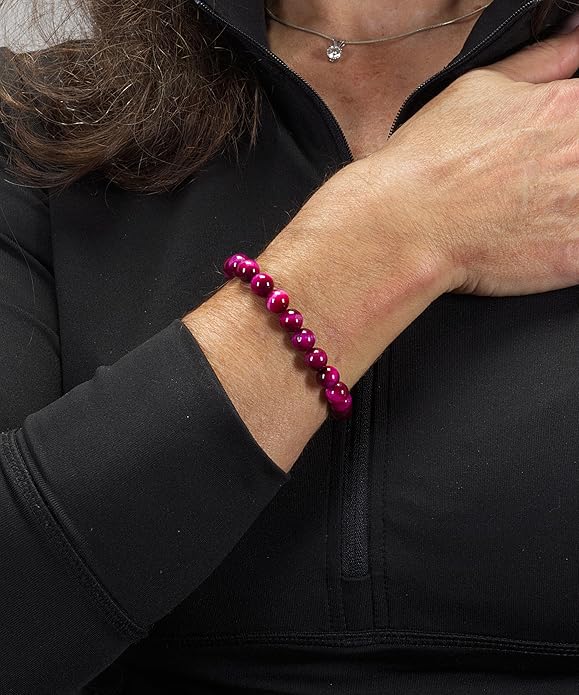 Cherry Tree Collection - Small, Medium, Large Sizes - Gemstone Beaded Bracelets For Women and Men - 8mm Round Beads