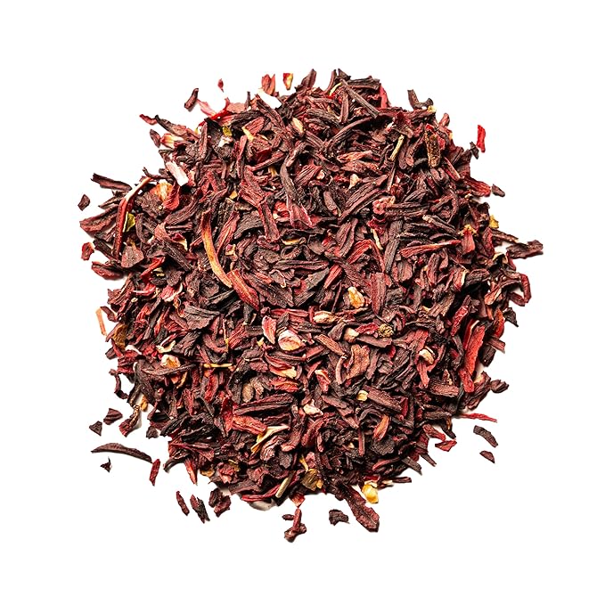 Worldwide Botanicals Organic Hibiscus Tea – 1 lb, Loose Leaf, Cut and Sifted – 100% Egyptian Hibiscus sabdariffa AKA Karkade, Roselle, Sorrel, Zobo, Flor de Jamaica, 1 Pound Bag