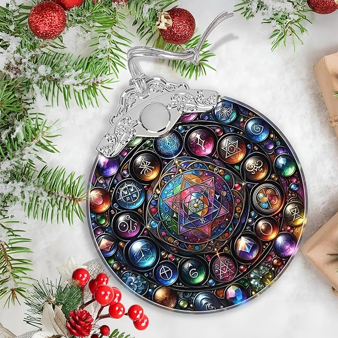Alchemy Stained Glass Ornament - Christmas Ornament - Christmas Decorations for Tree - Holiday Present Ideas - Gift Exchange