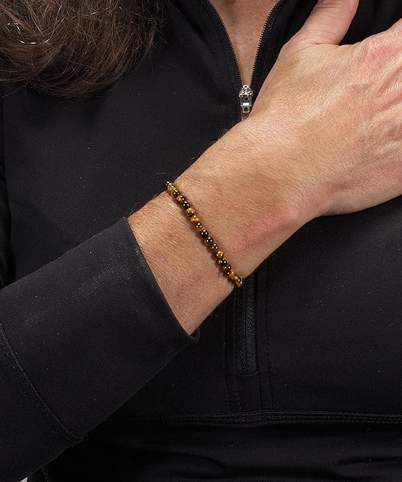 Cherry Tree Collection - Small, Medium, Large Sizes - Gemstone Beaded Bracelets For Women and Men - 4mm Round Beads