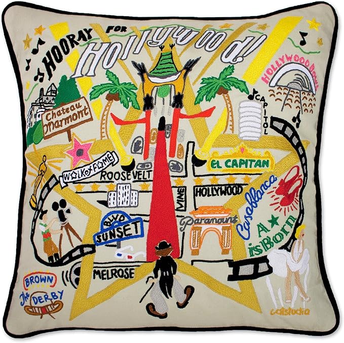 Catstudio Hollywood Embroidered Decorative Throw Pillow