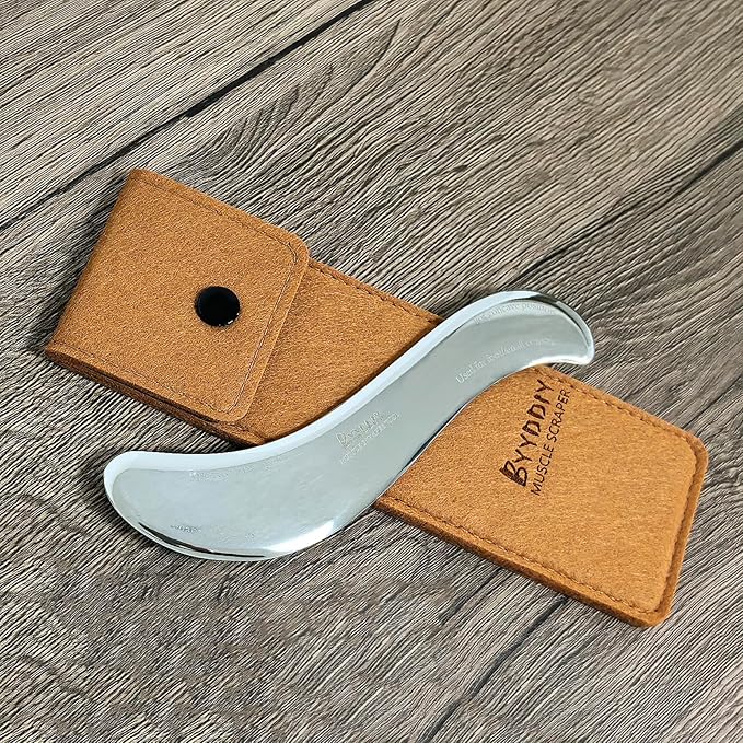BYYDDIY Stainless Steel Gua Sha Muscle Scraper Tool,Scar Tissue Tool,Physical Therapy Tools,Muscle Scraping Tool,Guasha Massage Scraper,IASTM Tools (S.S-1)