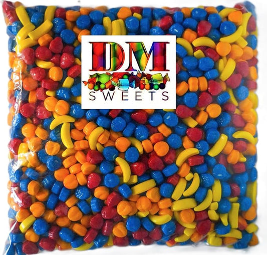 Fruit Shaped Candy - 2 lbs of Fresh Hard Sweet Banana Strawberry Peach Blueberry Vending Machine Candy