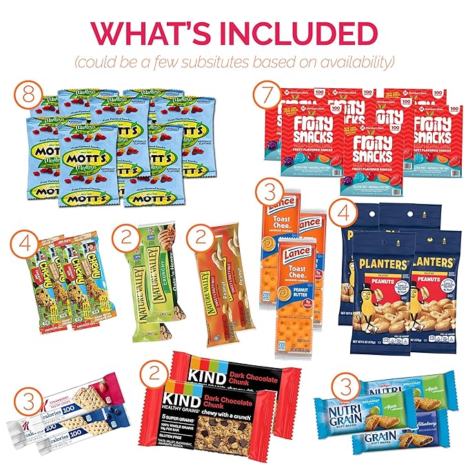 Halloween Healthy Snacks Variety Pack for Adults, Kids and Teens (50 Count) - Healthy Snack Box with Chips, Cookies & Granola Bars for Birthdays and Office, Halloween Care Package for College Students