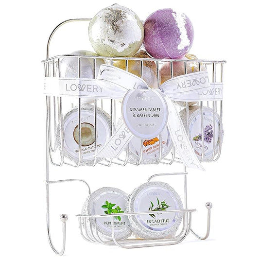 Christmas Essential Oil Shower Steamers and Bath Bombs Set - Lavender, Peppermint, Vanilla Coconut, Eucalyptus, Honey Almond Scented Aromatherapy Vaporizing Tablets, Relaxation Gifts for Women, 11pc