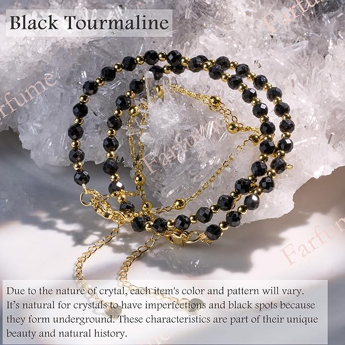 Farfume Crystal Bracelet Beaded Bracelets for Women 4mm Natural Stone Beads Gemstone Handmade Anxiety Jewelry Gifts