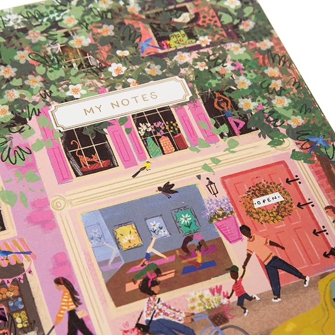 Graphique Hardbound Spiral Journal, 160 Ruled Pages Hard Cover Notebook, Diary, Lists, Record Month and Date, Premium Paper, Joyful Landscapes, 6” x 8”