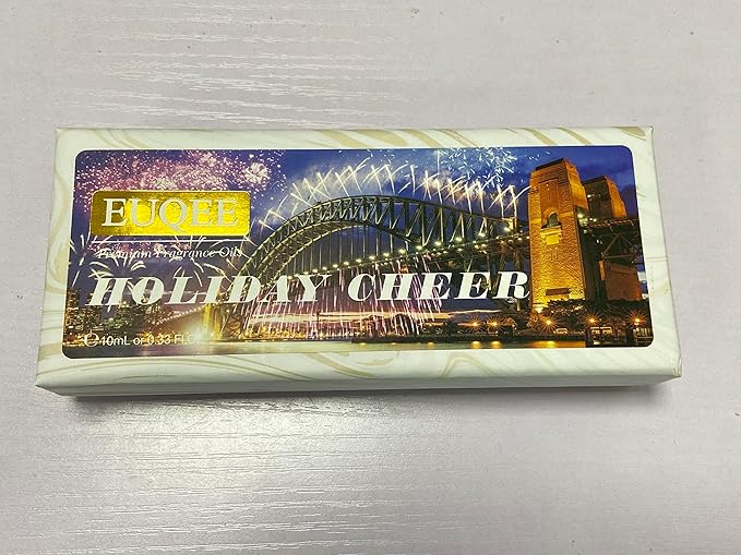 EUQEE Holiday Cheer Premium Fragrance Oils Set of 6 - Forest Pine, Christmas Wreath, Brown Sugar, Harvest Spice, Gingerbread, Pumpkin Pie - Scented Oils for Diffuser, Candle Making (10ml)