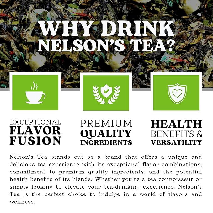 Nelson's Tea - White Chocolate Peppermint - Loose Leaf Tea - Green tea, white tea, peppermint, safflower, white chocolate, and mint chocolate - 16 oz.